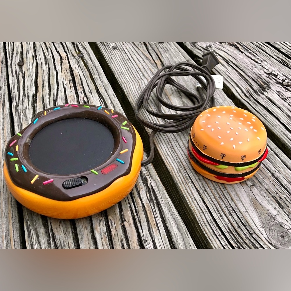 SALTON Vintage Garfield Donut Shaped Mug Beverage Warmer Burger Kitchen Timer